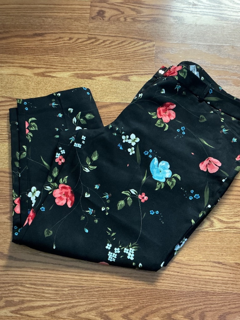 Worthington Woman Floral Slim Fit Ankle Pants   Size 20W